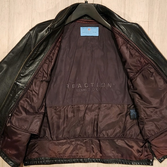 Vintage Kenneth Cole Leather Jacket With Removable Polyester Vest Lining - Picture 5 of 16